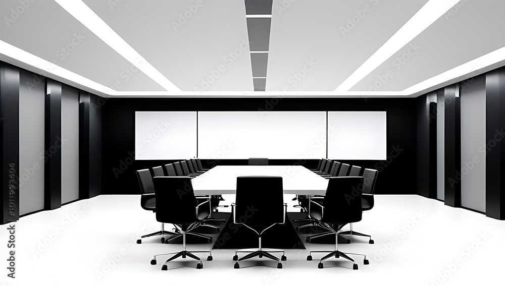 Fototapeta premium conference room black chairs