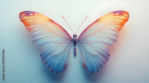 Blue and Orange Butterfly Illustration