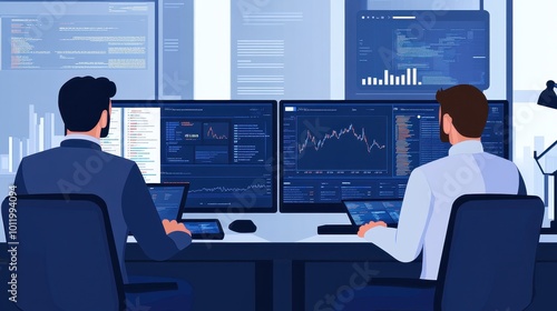 Analyzing the Stock Market: Financial Experts in the Trading Room