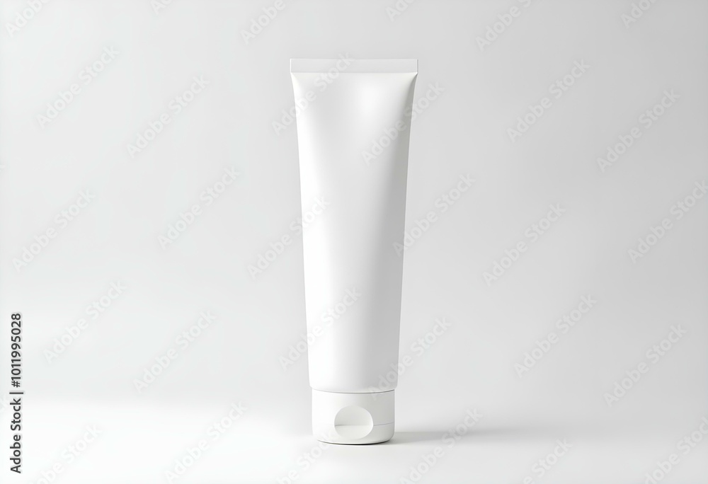 a minimalist design with a matte white tube placed vertically on a bright white background, creating a stark contrast, with a soft light illuminating it create with ai a minimalist design with a matte white tube placed vertically on a bright white background, creating a stark contrast, with a soft light illuminating it create with ai