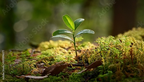 Tiny sprout in moss