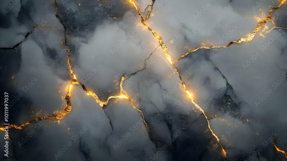 Abstract Background - Crackled Grey and Gold Texture Abstract Background - Crackled Grey and Gold Texture