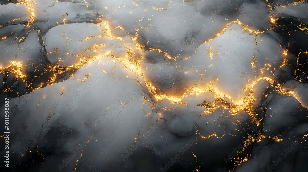 Abstract Background with Gold Veins and Glowing Lights Abstract Background with Gold Veins and Glowing Lights