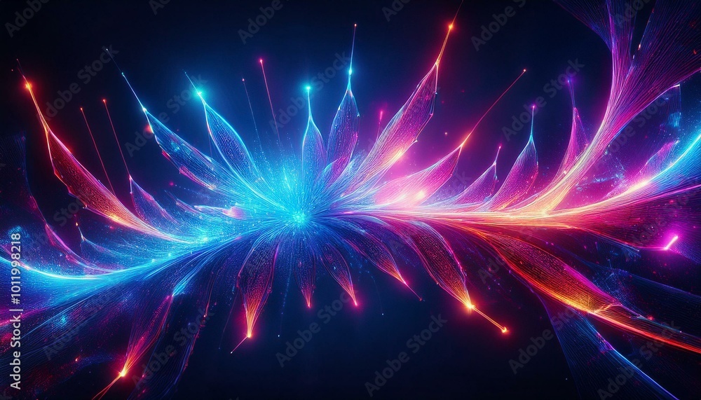 Naklejka premium Abstract light art in blue & pink