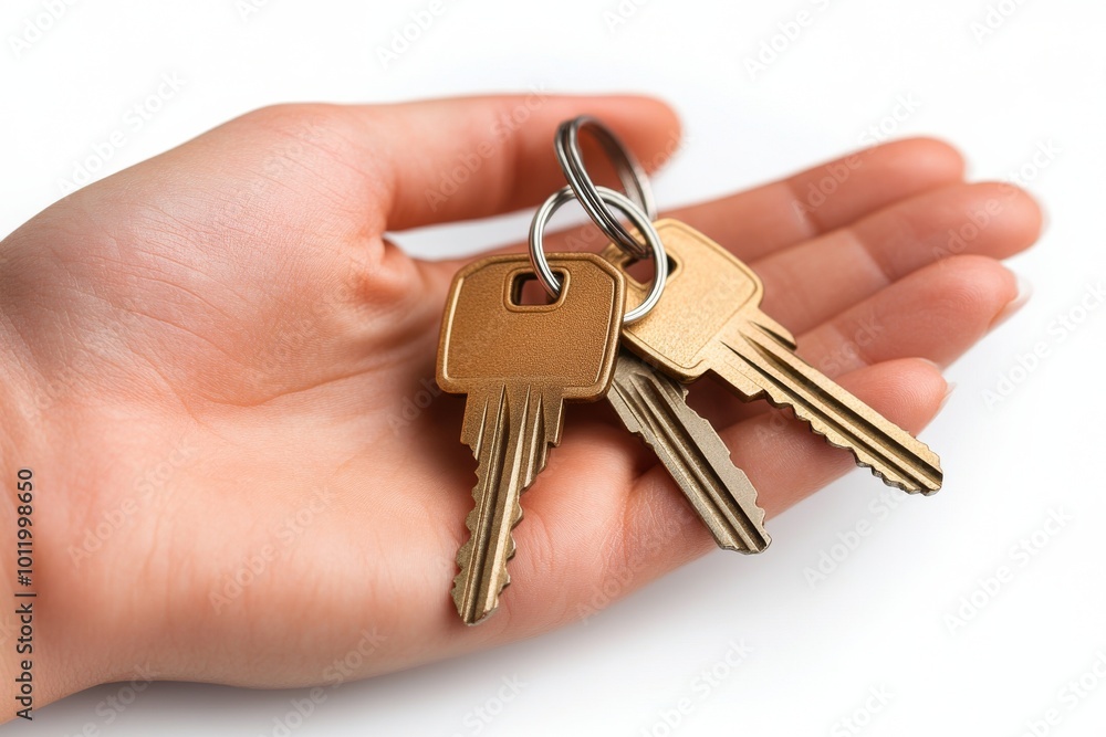 A hand gripping a set of keys. Generative AI A hand gripping a set of keys. Generative AI