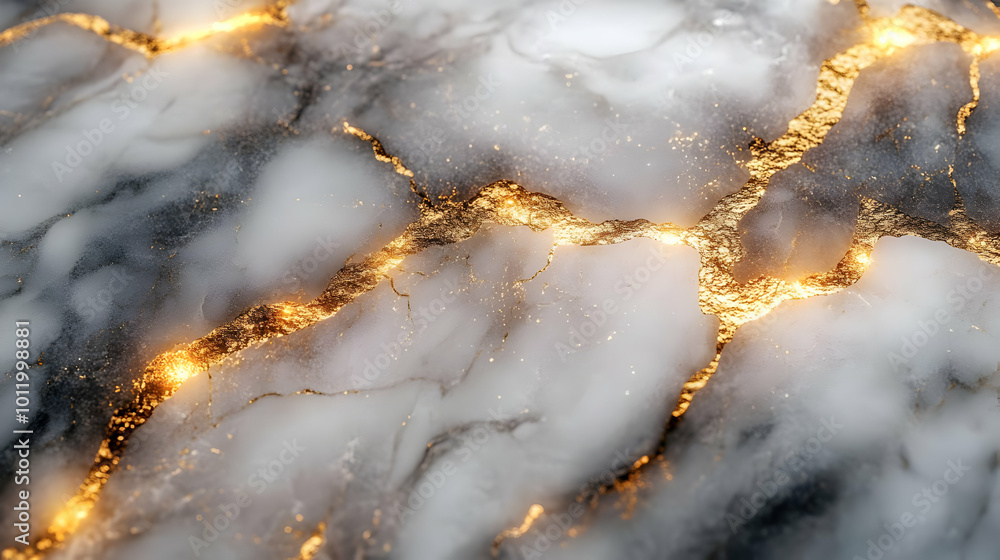 Abstract Background with Golden Veins and White Marble Abstract Background with Golden Veins and White Marble
