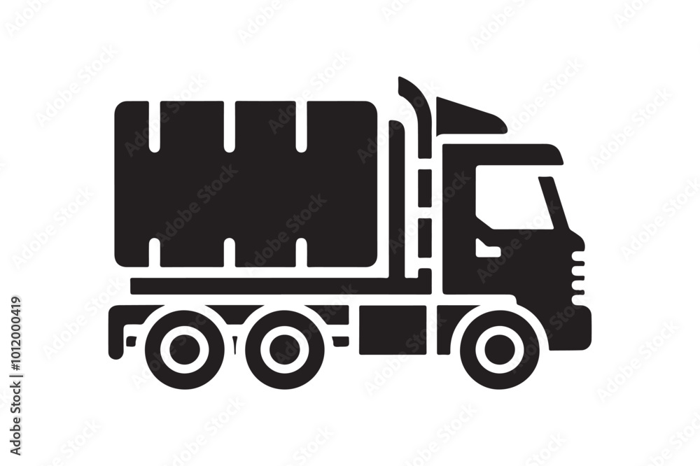 Articulated Lorry Silhouette Vector Illustration – Perfect for Transportation Designs Articulated Lorry Silhouette Vector Illustration – Perfect for Transportation Designs