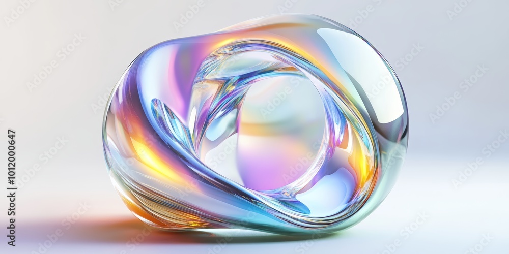 Iridescent background crystal glass abstract shape Iridescent background crystal glass abstract shape