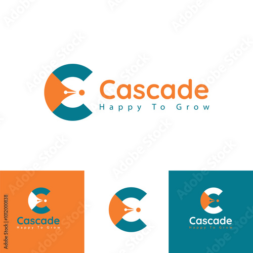 Modern and Minimal layered letter C logo, simple initial C monogram logo vector template