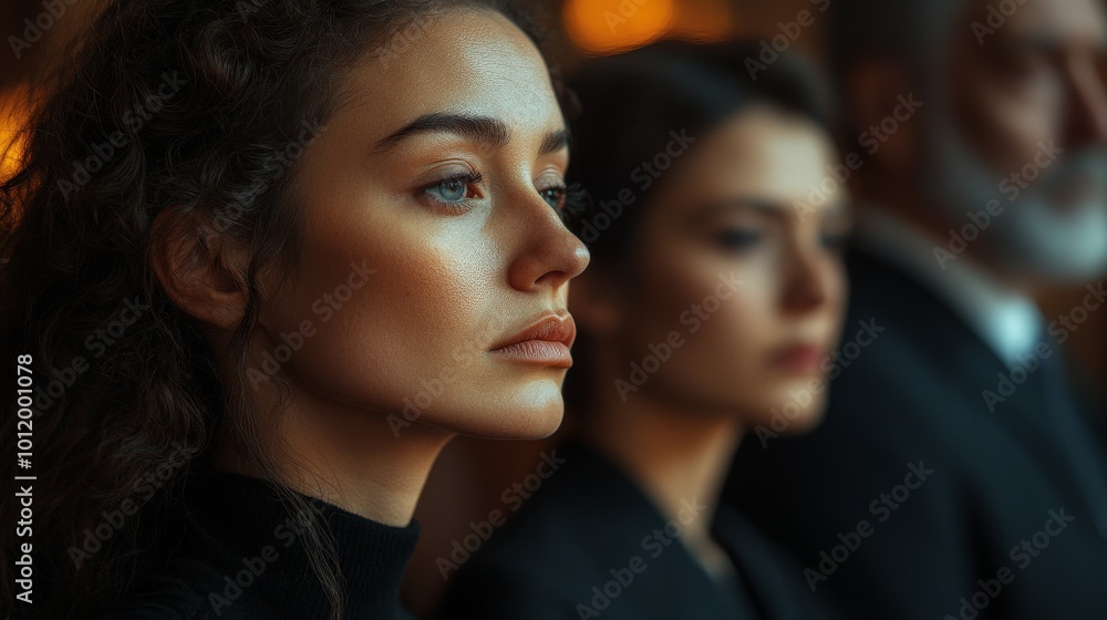 Family Grieving at a Funeral Ceremony with a Focus on Sadness and Mourning Family Grieving at a Funeral Ceremony with a Focus on Sadness and Mourning