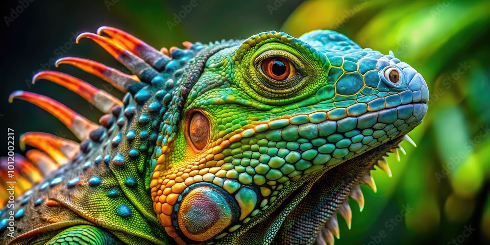Fototapeta premium Colorful Iguana Illustrations Featuring Detailed Patterns and Vibrant Colors for Creative Projects