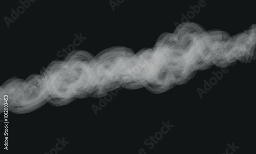 Abstract background with smoke and fog on a dark background and copy space for text, outer space. Vector illustration, horizontal