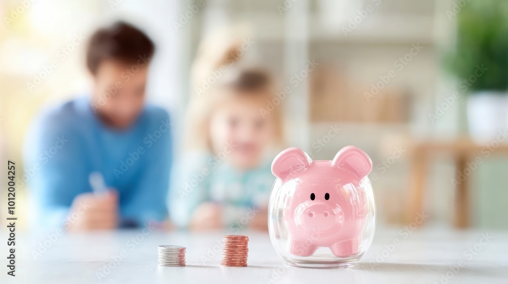 A family discussing their budget and financial goals, working together towards financial stability. A family discussing their budget and financial goals, working together towards financial stability.