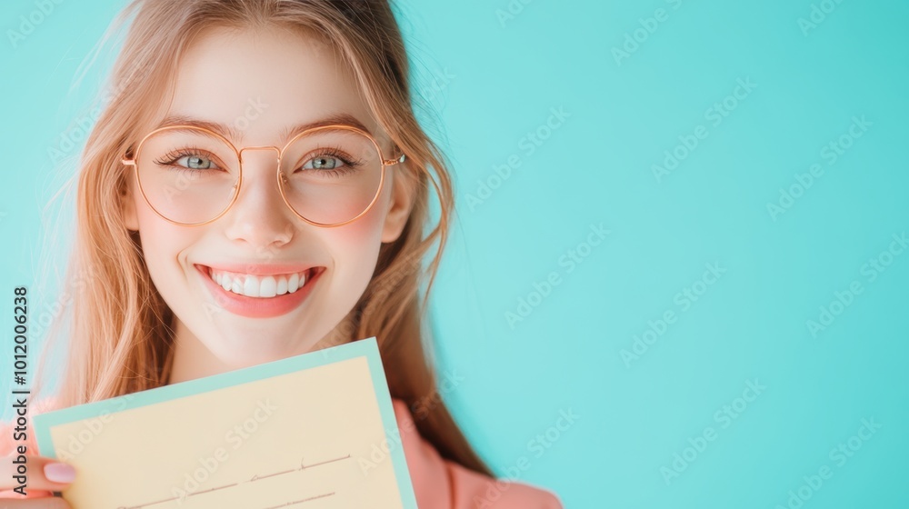 A woman smiling brightly while holding a certificate for completing a new skill, symbolizing the achievement of a personal goal. A woman smiling brightly while holding a certificate for completing a new skill, symbolizing the achievement of a personal goal.