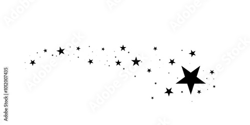 Stars on a white background.Meteoroid, comet, asteroid, stars.Falling star.