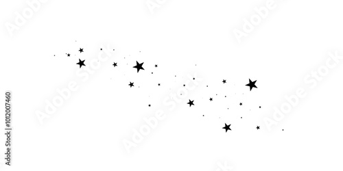 Stars on a white background.Meteoroid, comet, asteroid, stars.Falling star.