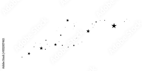 Stars on a white background.Meteoroid, comet, asteroid, stars.Falling star.