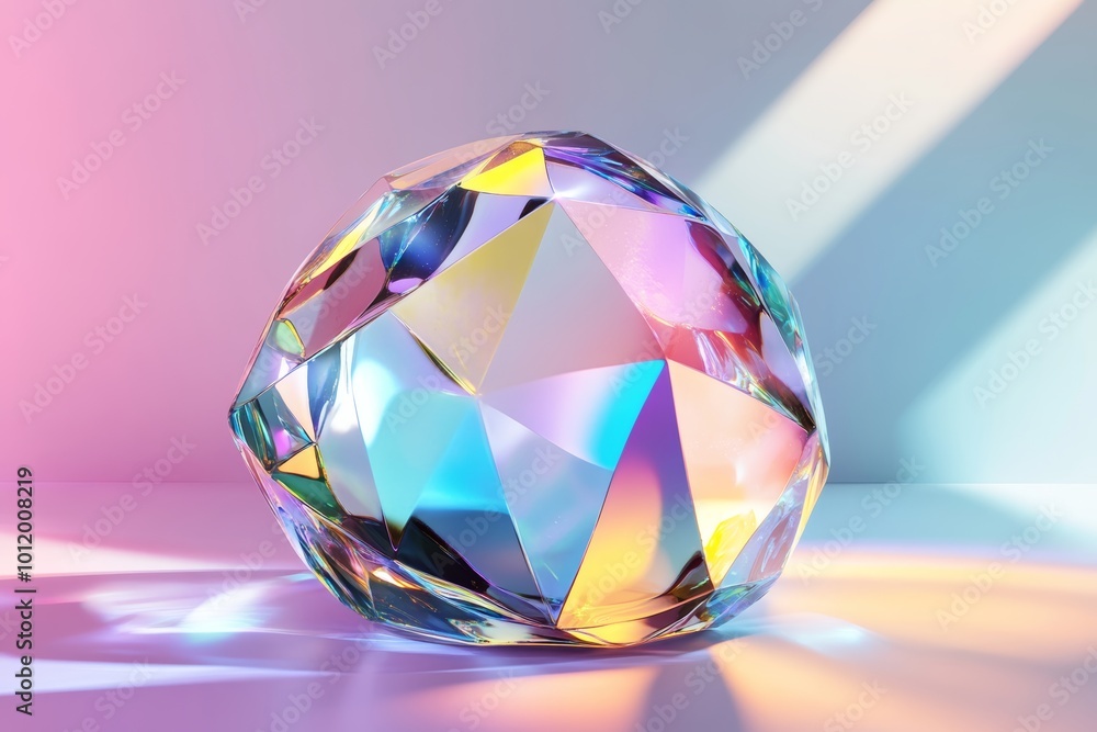 Iridescent background crystal glass abstract shape Iridescent background crystal glass abstract shape