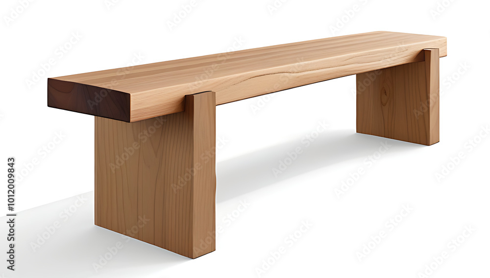 wooden bench made rough wood slab wooden bench made rough wood slab