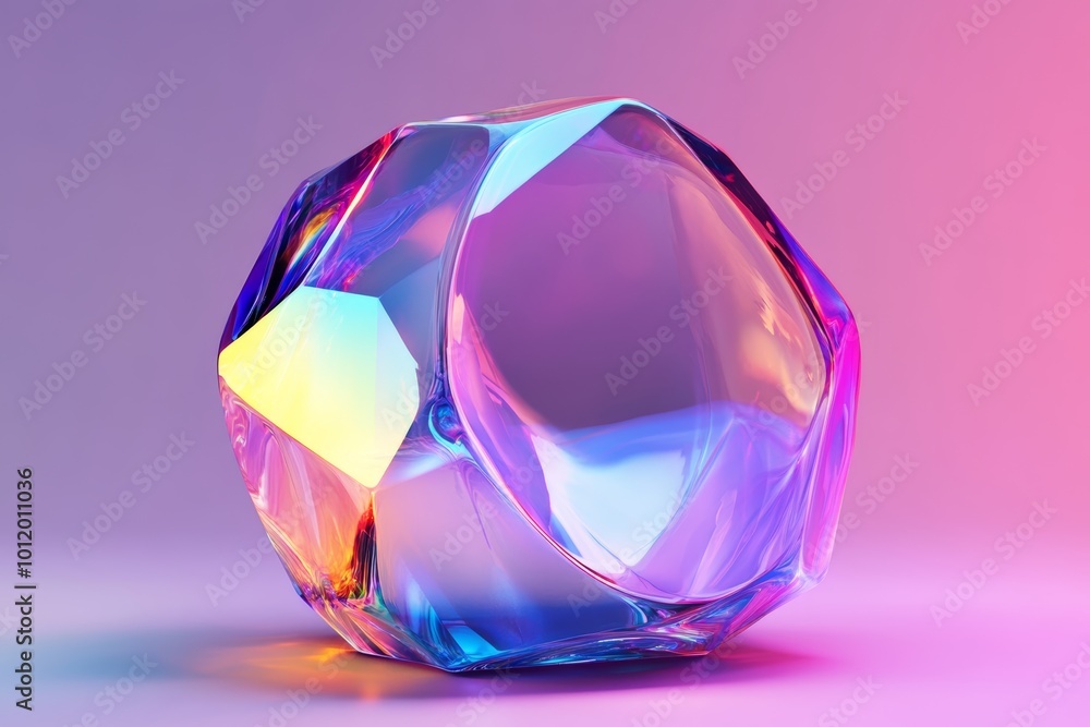 Iridescent background crystal glass abstract shape Iridescent background crystal glass abstract shape