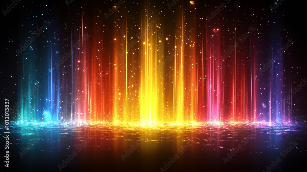 Sparkling rainbow reflections through a crystal star in sunlight Sparkling rainbow reflections through a crystal star in sunlight