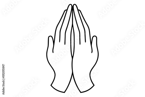 Praying Hands silhouette | vector silhouette illustration on white background