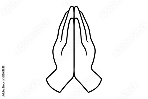 Praying Hands silhouette | vector silhouette illustration on white background