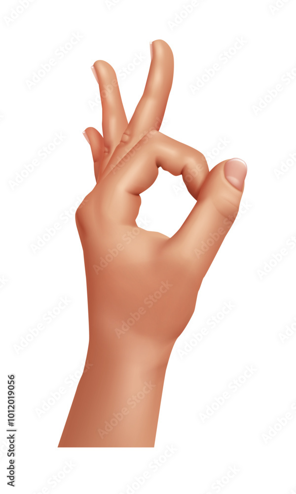 Ok sign. 3d vector hand showing OK gesture. Vector clipart Ok sign. 3d vector hand showing OK gesture. Vector clipart
