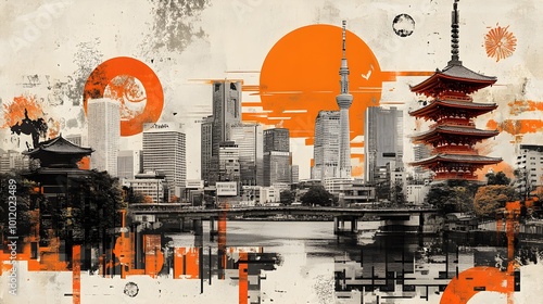 A collage that combines different cultures and traditions in one image