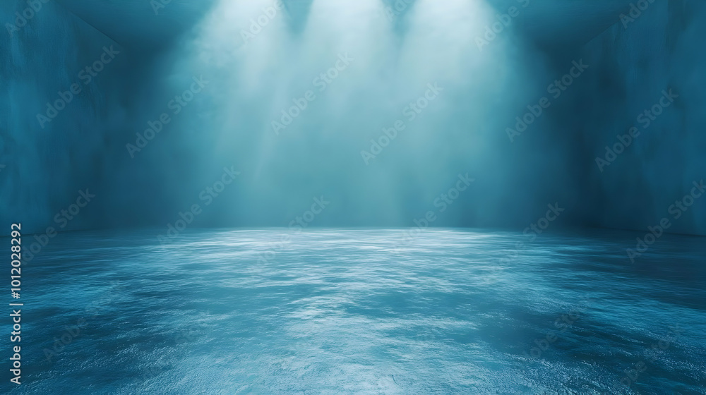 Blue Room with Spotlight Abstract Background Blue Room with Spotlight Abstract Background