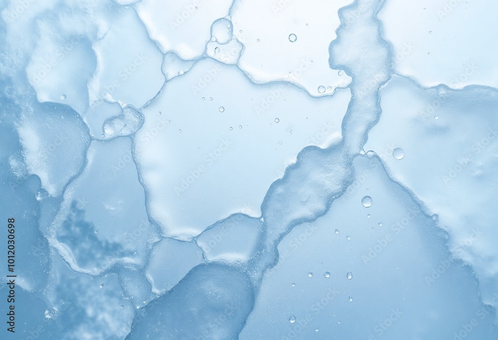 Abstract Ice Texture with Cracks and Bubbles on Blue Background Abstract Ice Texture with Cracks and Bubbles on Blue Background