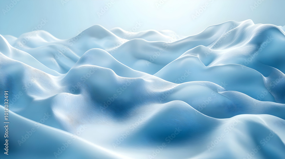 Obraz premium Abstract Blue 3D Wavy Background