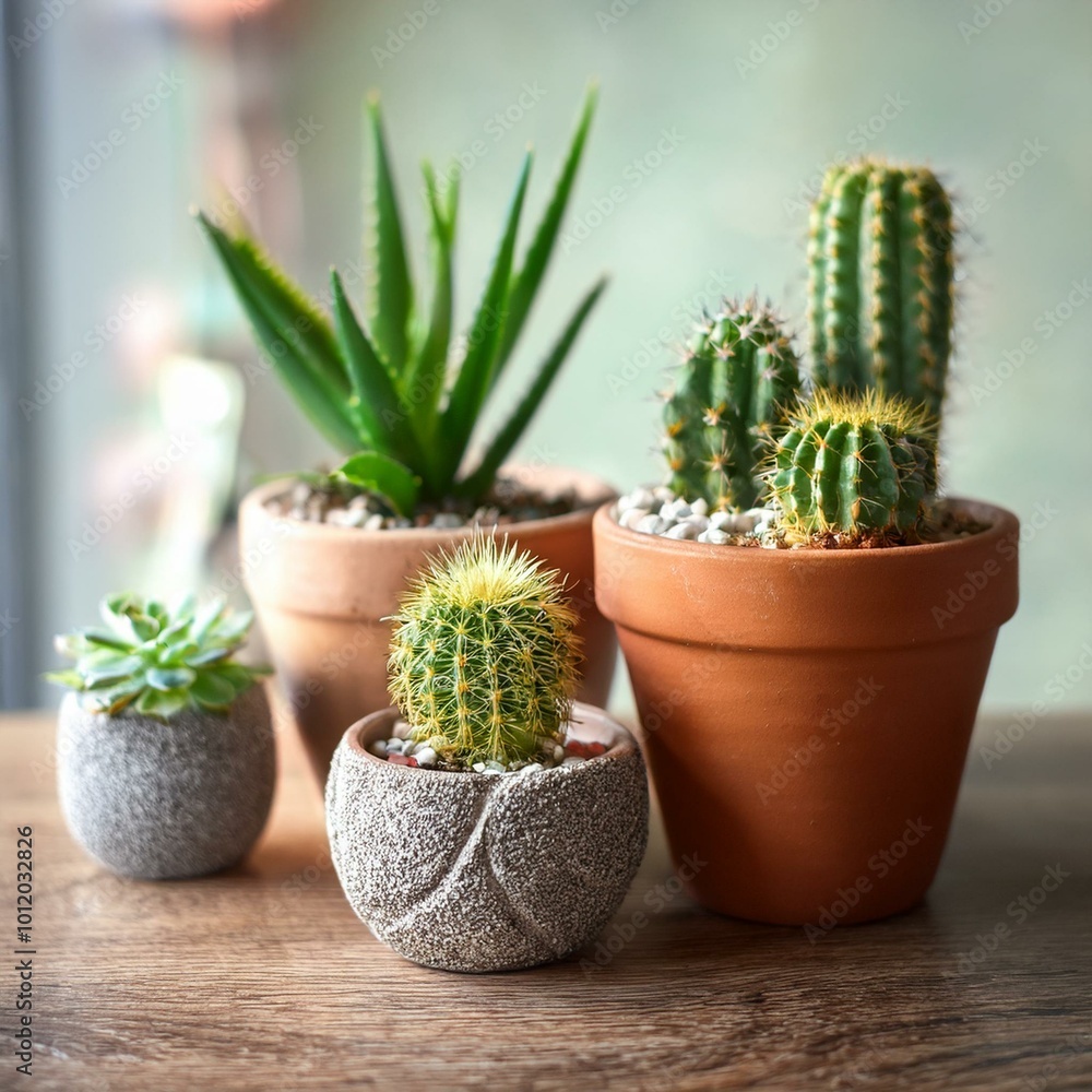 Fototapeta premium cactus in pots