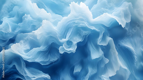 Abstract Blue and White Swirling Background