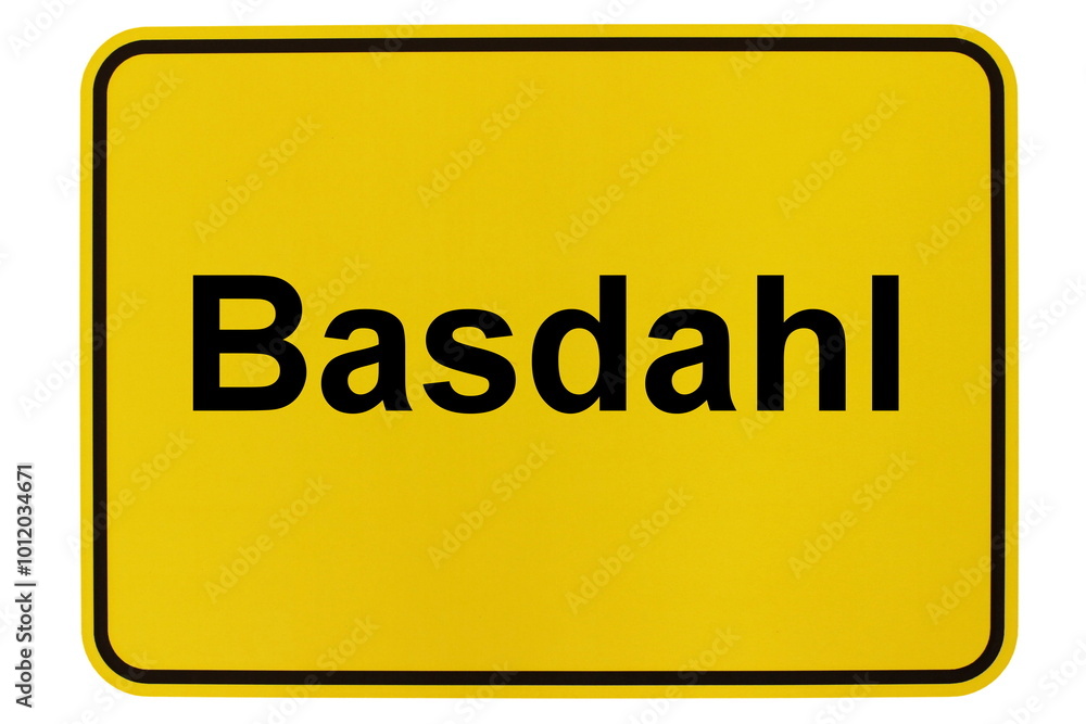 Illustration eines Ortsschildes der Gemeinde Basdahl in Niedersachsen Illustration eines Ortsschildes der Gemeinde Basdahl in Niedersachsen