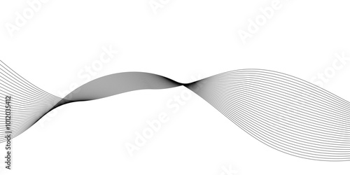 Technology and business wave lines on transparent background. Frequency sound wave, twisted curve lines with blend effect