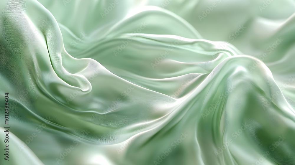 Obraz premium Abstract Green Fabric Texture Background Illustration