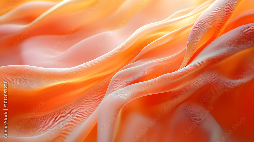 Obraz premium Abstract Orange and White Wavy Fabric Background
