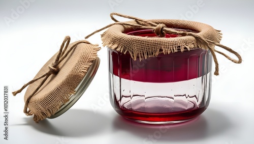 transparent_glass_jar_with_a_round, bottle of wine, jar of jam, rounded, glass jar photo