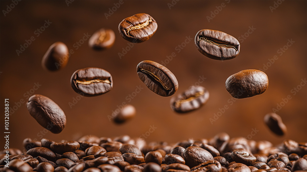 coffee beans falling in the air coffee beans falling in the air