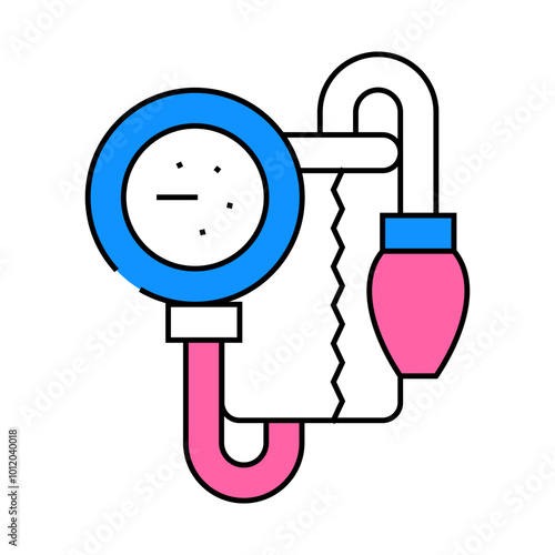 tonometer for check blood pressure line icon vector. tonometer for check blood pressure sign. isolated symbol illustration