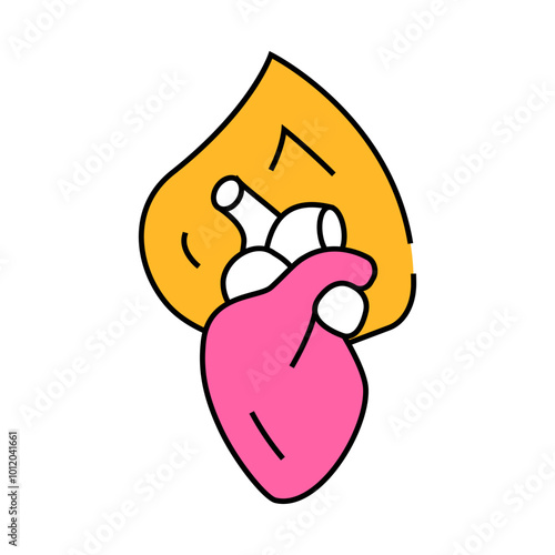 burning heart line icon vector. burning heart sign. isolated symbol illustration