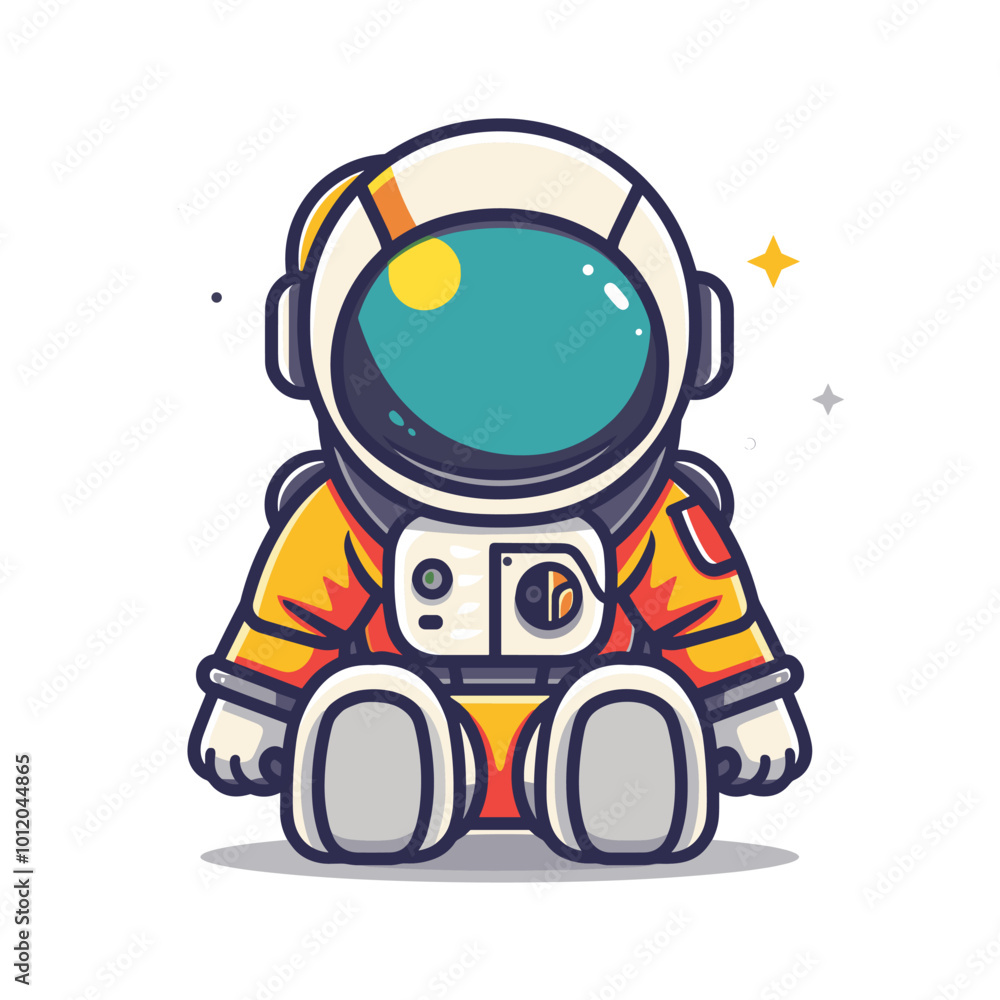 Astronaut in space suit. Vector illustration. Cartoon style. Astronaut in space suit. Vector illustration. Cartoon style.