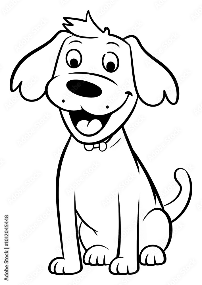 Fototapeta premium PNG Happy dog sketch cartoon drawing.