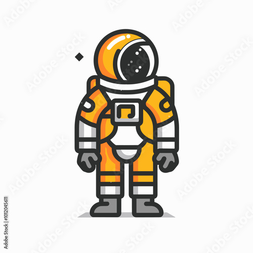 Astronaut in space suit. Vector illustration on white background.