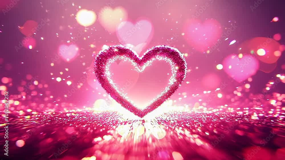 Sparkling Heart Animation with Bokeh and Pink Glitter Effects Sparkling Heart Animation with Bokeh and Pink Glitter Effects