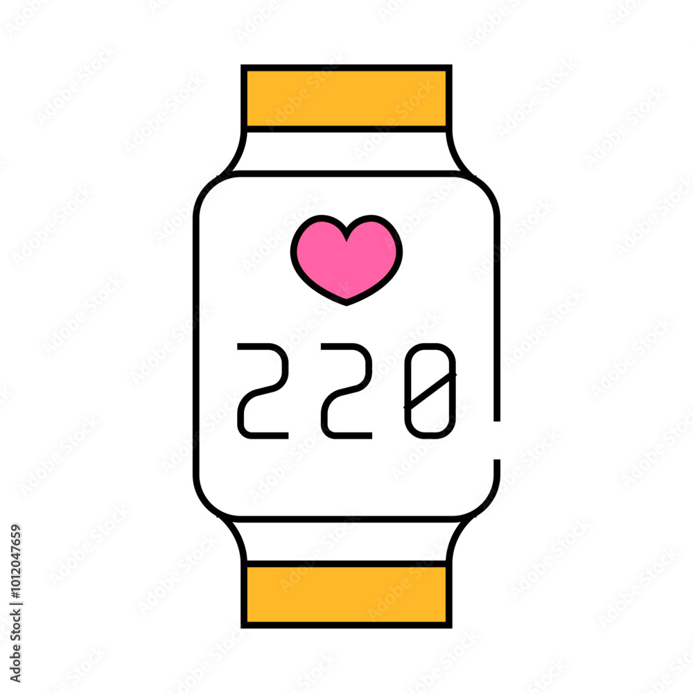 rhythm control watch line icon vector. rhythm control watch sign. isolated symbol illustration rhythm control watch line icon vector. rhythm control watch sign. isolated symbol illustration