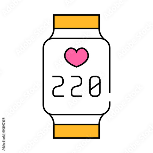 rhythm control watch line icon vector. rhythm control watch sign. isolated symbol illustration