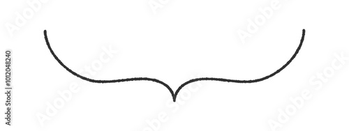 シンプルでおしゃれな手書きの黒い線の吹き出し - 閉じていない半分のデザインの横長のフレーム素材