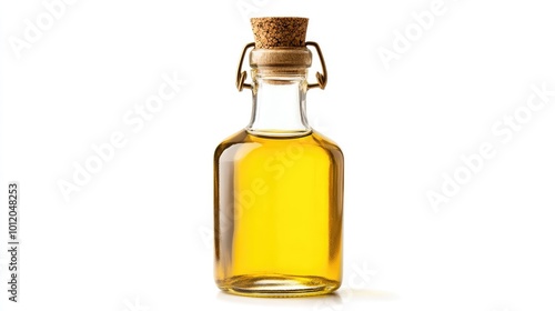 Bottle of Cooking Oil with Cork Cap Isolated on White Background. AI generated illustration